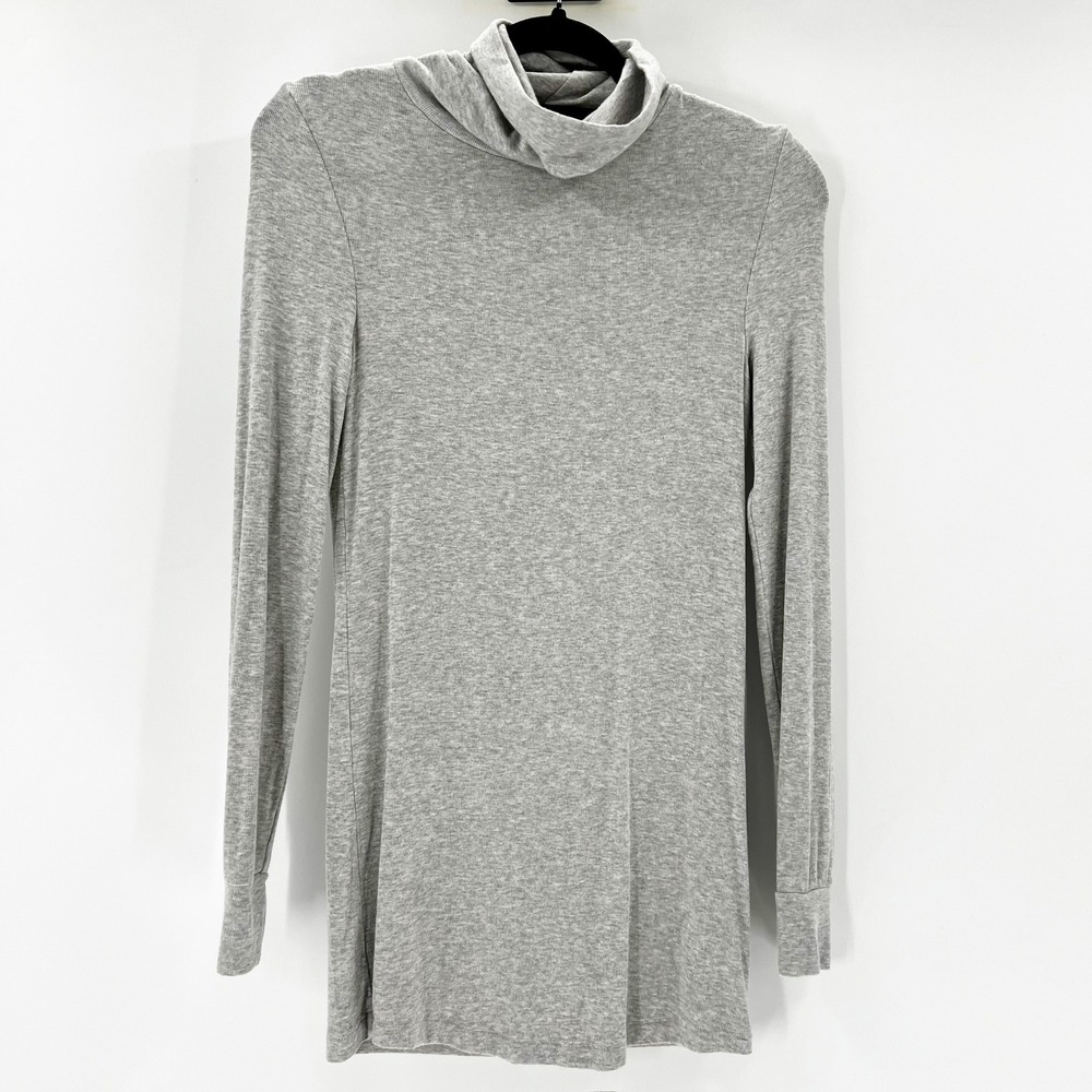 Universal Standard Turtleneck Womens 2XS Grey Excellent Ribbed Modal‎ Top T32